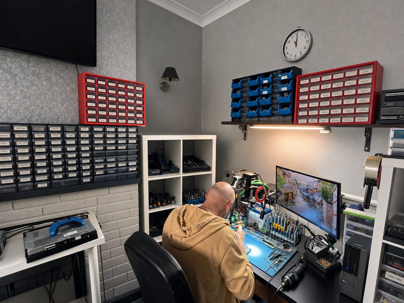 TvPartsWorld technician carrying out a board-level repair